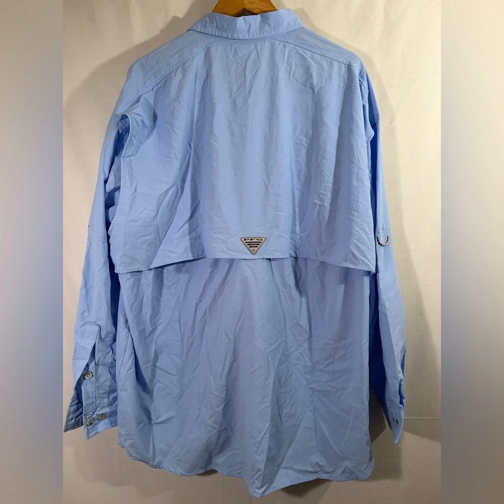 Columbia Bahama UPF 50 Blue Omni Shade Vented Long Sleeve Fishing Shirt Size XXL - Picture 2 of 11